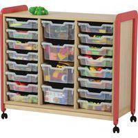 Meuble colonnes à casiers Lili 3 col/16+4 casiers Ht 98 cm corail - Image 2