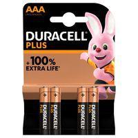 Pile alcaline AAA/LR03 x4 DURACELL 100%PLUS - Image principale