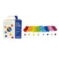 Boite 500 perles alphabet cubiques bois 1 cm - Loolipo