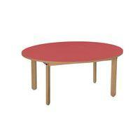 Table Lili ovale, plateau couleur, piétement bois hêtre thumbnail image