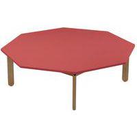 Table Lili octogonale, plateau couleur, piétement bois hêtre - Image principale