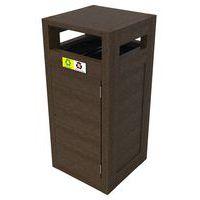 Poubelle Canopée tri 2 x 60 L protège pluie portes sac - marron - Image principale