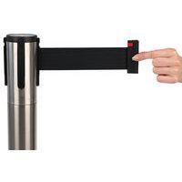 Poteau chromé à sangle 5 m - sangle noire - Image 4