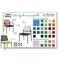 Lot 2 Chaises visiteurs Ritz dossier résille gris clair assise noire - Image 2