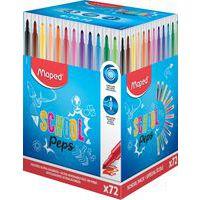 Pot 72 feutres pointe conique 3,6 mm 12 couleurs school peps - Maped