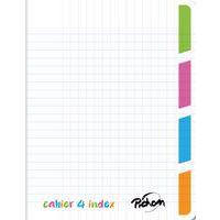 Cahier 4en1 polypro incolore 4 sections 17x22cm 140 pages 70g - Pichon