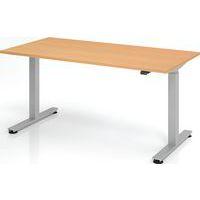 Bureau droit hauteur réglable électrique Evol 160x80 cm Plateau Hêtre - Image 2