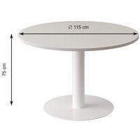 Table de réunion ronde Ø 115 cm Easy Office plateau Blanc pied blanc thumbnail image 2