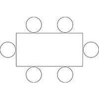 Table réunion haute Woody 6 personnes décor Bleu - Image 3