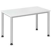 Bureau droit pieds ronds 120 cm Blanc - Image 2