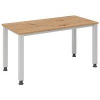 Bureau droit pieds carrés 140 cm Chêne - Image principale