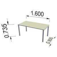 Bureau droit L.160cm blanc/blanc Arial thumbnail image 2