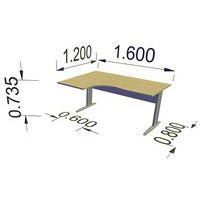 Bureau compact 90° retour gauche L.160 cm chêne/alu Idol thumbnail image 2