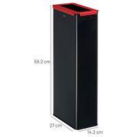 Poubelle de tri metal 20 L Gris / Rouge thumbnail image 2