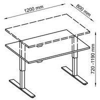 Bureau droit hauteur réglable électrique Evol 120 x 80 cm Plateau Gris - Image 4