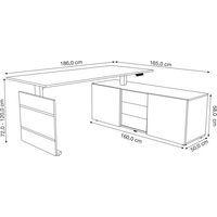 Bureau électrique 200 cm Blanc avec rangement Move 3 thumbnail image 2
