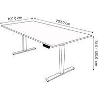Bureau électrique 200 cm Graphite avec rangement Move 3 thumbnail image 2
