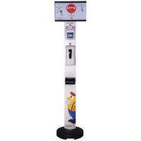 Borne distributrice gel et thermomètre sans contact - Blanc - Image principale