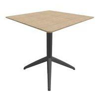 Table DOCK 60x60 cm pied anthracite plateau chêne - Image principale