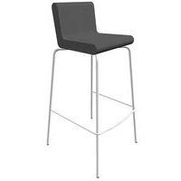 Tabouret ALTO ass/dos enduit PVC M1 Gris souris pied Blanc - Image principale