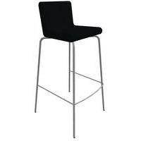 Tabouret ALTO ass/dos enduit PVC M1 Anthacite pied Gris - Image principale