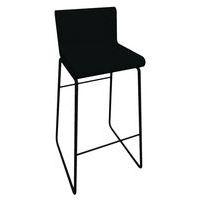 Tabouret CYCLO ass/dos enduit PVC M1 Anthacite pied Noir - Image principale