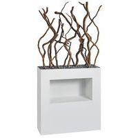 Jardinière métal FERRO mobile avec niche Saule tortuosa