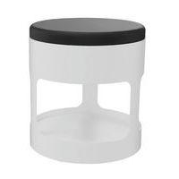 Pouf OROND mobile Blanc assise enduit PVC M1 Anthracite - Image principale