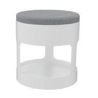 Pouf OROND mobile Blanc assise tissu M1 Beton chiné - Image principale