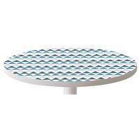 Guéridon Easy Office bas pied métal Ø 80 cm plateau Décor Bleu - Image 4