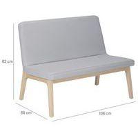 Banquette Zélos 2 places sans surpiqûre hêtre Cendre thumbnail image 3
