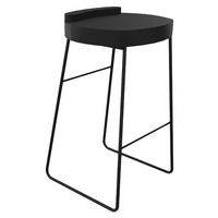 Tabouret POLO assise Anthacite pied Noir - Image principale