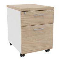 Caisson mobile bois 2 tiroirs (dont 1 DS) blanc/orme - Image principale