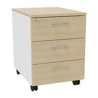 Caisson mobile bois 3 tiroirs rangement blanc/chêne - Image principale