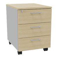 Caisson mobile bois 3 tiroirs rangement alu/chêne - Image principale