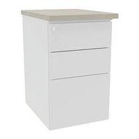 Caisson haut. bureau métal prof. 60 cm blanc/top béton - Image principale