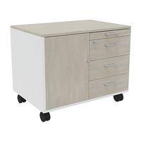 Console mobile bois IDEA blanc/béton - Image principale