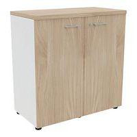 Armoire portes battantes haut. 89 cm blanc/orme - Image principale