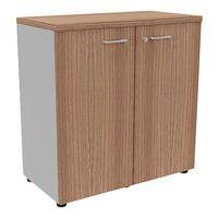 Armoire portes battantes haut. 89 cm alu/noyer - Image principale