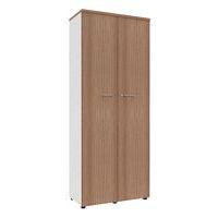 Armoire portes battantes haut. 217 cm blanc/noyer - Image principale