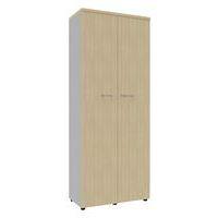 Armoire portes battantes haut. 217 cm alu/chêne - Image principale