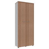 Armoire portes battantes haut. 217 cm alu/noyer - Image principale