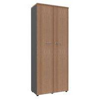 Armoire portes battantes haut. 217 cm anthracite/noyer - Image principale