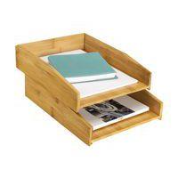 Lot de 2 corbeilles à courrier CEP Silva 24001 en bois -CEP thumbnail image 3