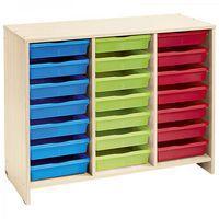 Meuble bas teinte bouleau 21 bacs multicolores - Nathan