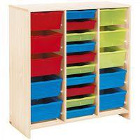 Meuble haut teinte bouleau 20 bacs multicolores - Nathan