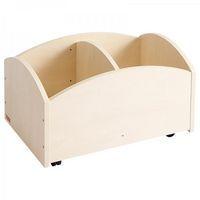 Bac à livres 2 cases bas à roulettes - Teinte bouleau - Image principale