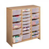 Meuble haut 20 bacs incolores hêtre MobiNathan - Image principale