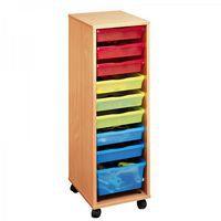 Colonne haute à bacs multicolores hêtre MobiNathan - Image principale