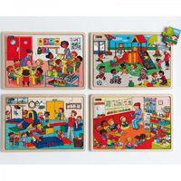 Lot de 4 puzzles - Ensemble à l'école